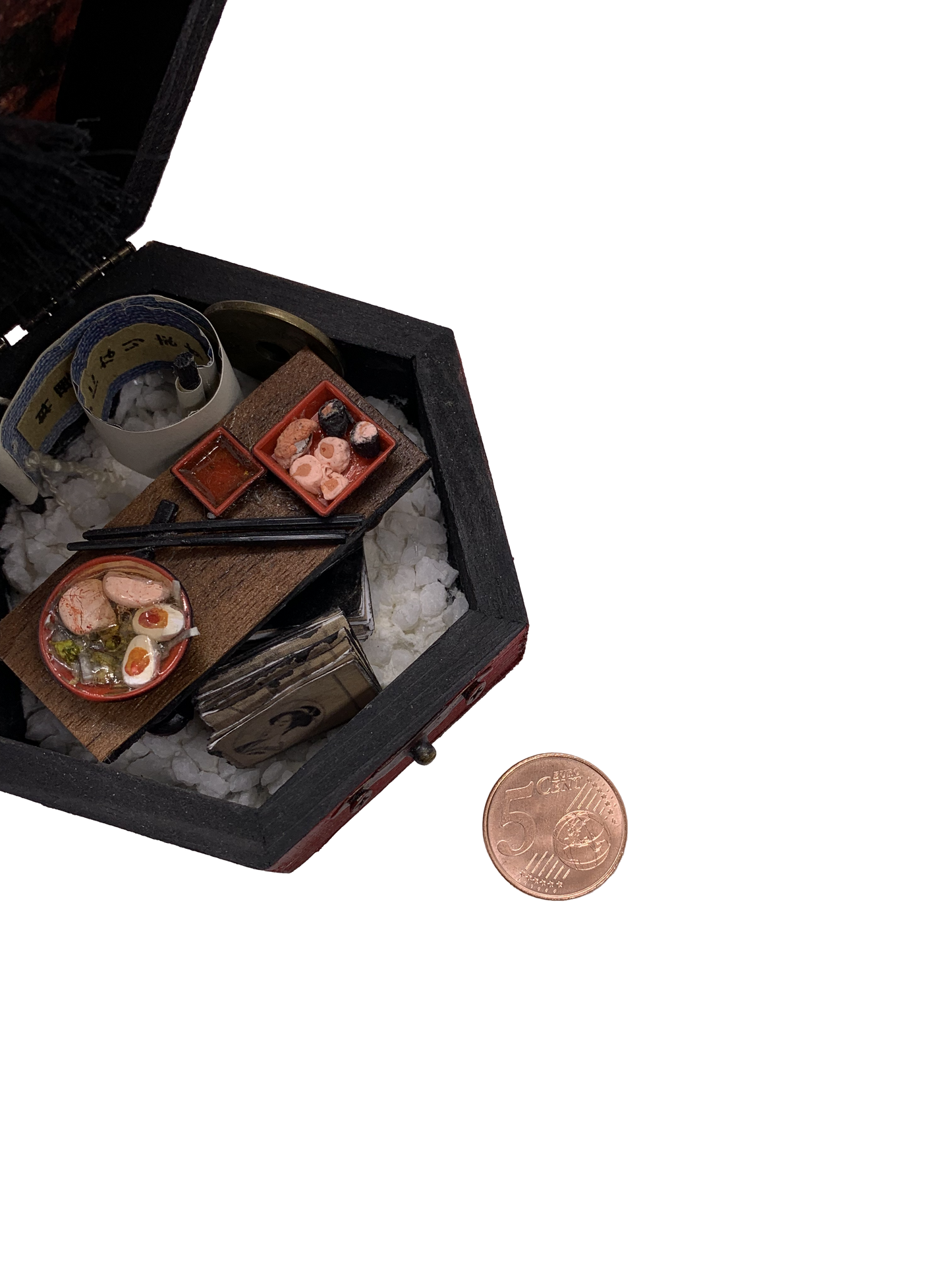 Scatola esagonale con bonsai