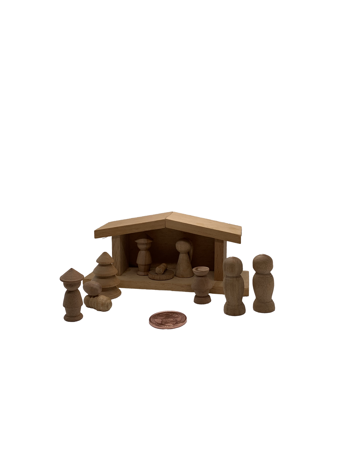 Presepe con capanna in legno e alberello - NONèdabuttare