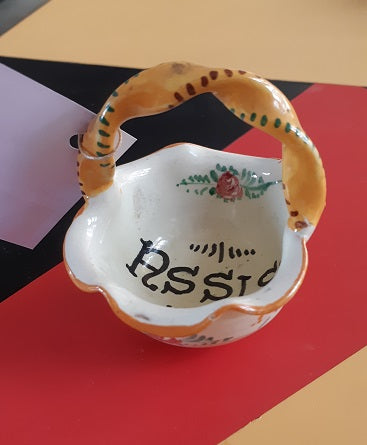 Cestino in ceramica di Deruta da Assisi - NONèdabuttare