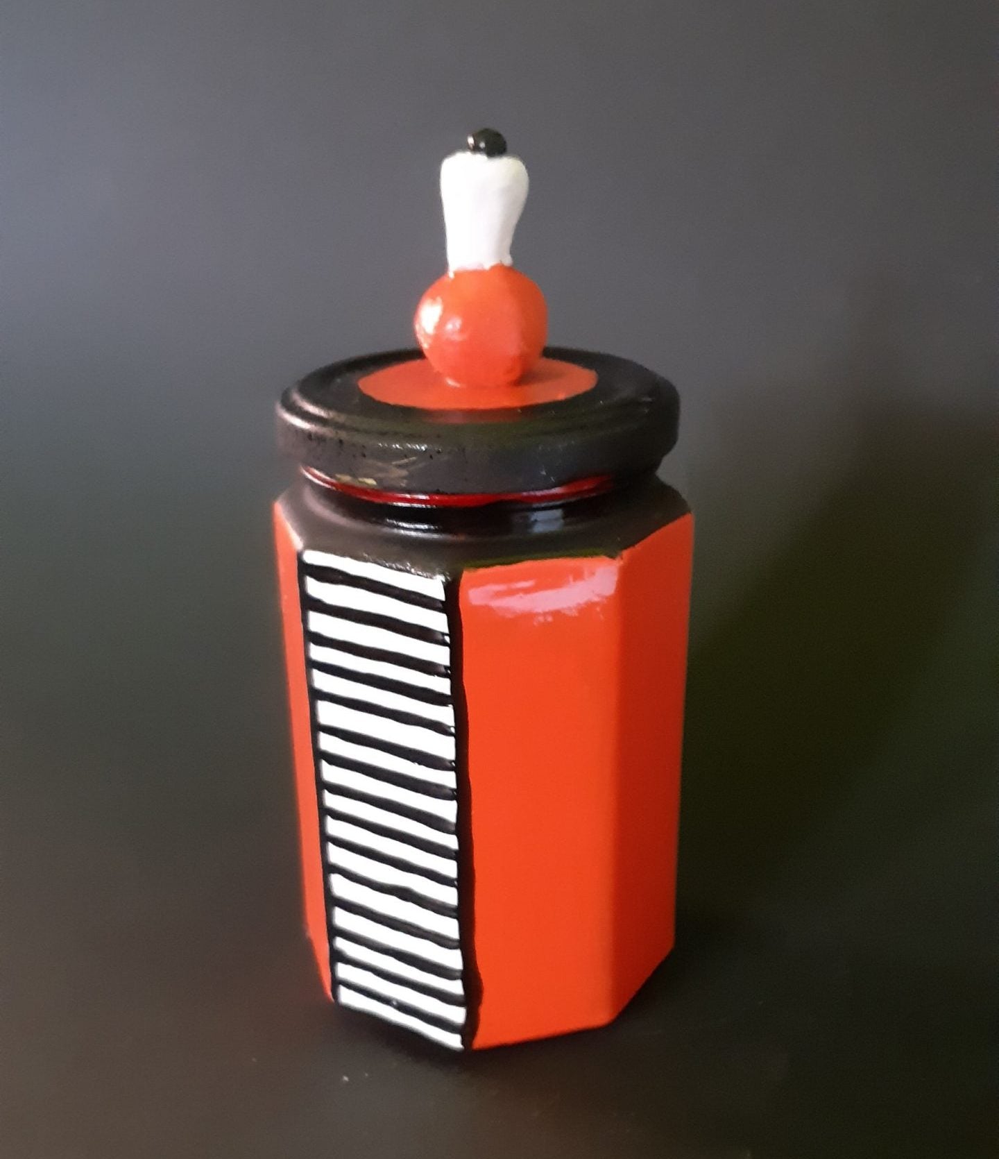 Vaso bianco nero arancio - NONèdabuttare