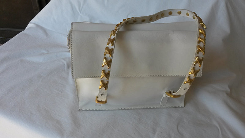 Borsa in pelle bianca - NONèdabuttare