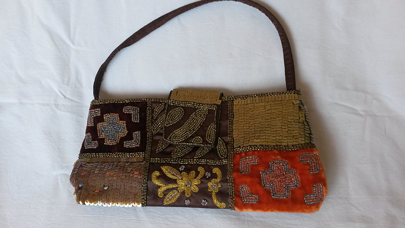 Borsa da sera in seta marrone - NONèdabuttare