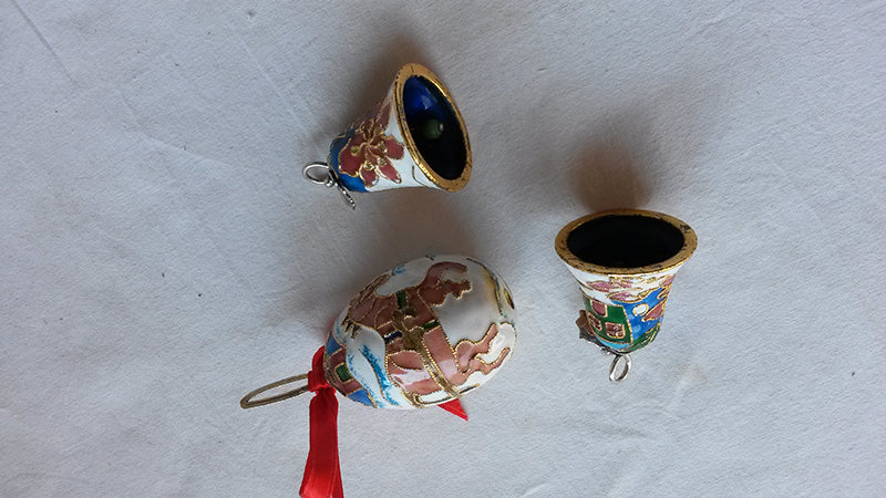 Set di 3 decorazioni in smalto cloisonné - NONèdabuttare