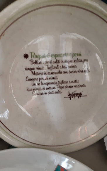 Piatto in ceramica bianca decorato - NONèdabuttare