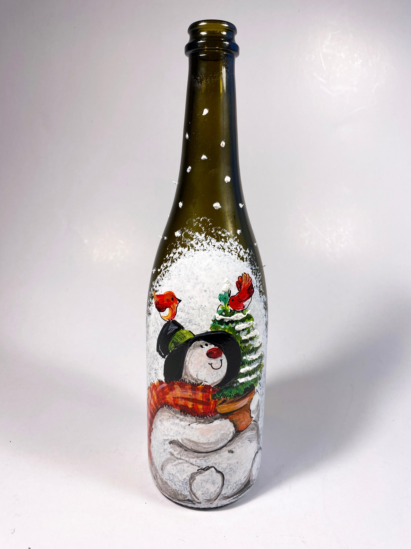 Bottiglia natalizia con pupazzo di neve - NONèdabuttare