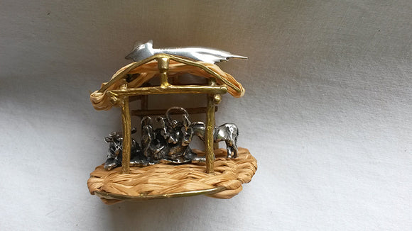 Presepe con capanna in paglia - NONèdabuttare